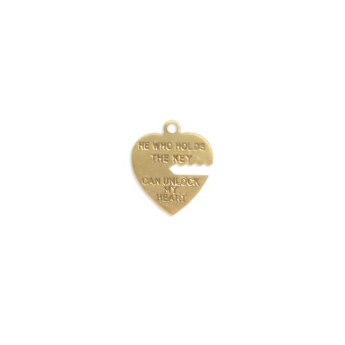 Heart and Key Charm - Heart Only - Item # S2298 - Salvadore Tool & Findings, Inc.
