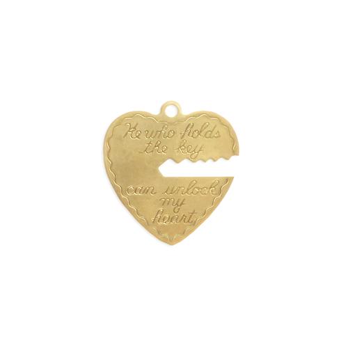 Heart and Key Charm - Heart Only - Item # S2300 - Salvadore Tool & Findings, Inc.