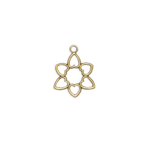 Flower Heart Charm - Item # S7147 - Salvadore Tool & Findings, Inc.