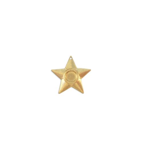 Star w/ stone setting and hole - Item # SG8024H - Salvadore Tool & Findings, Inc.