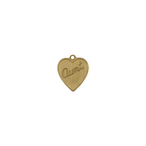 Aunt Heart Charm - Item # SG8491R - Salvadore Tool & Findings, Inc.