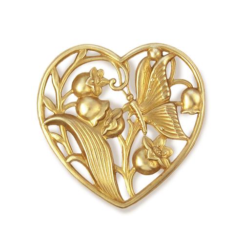 Floral Heart w/Butterfly - Item # FA14300-D - Salvadore Tool & Findings, Inc.