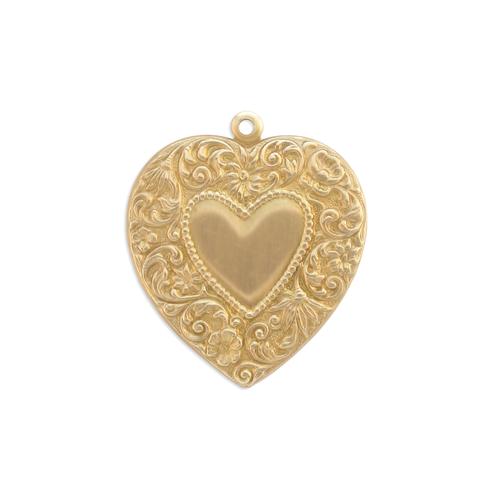 Floral Heart w/ring - Item # FA372-5 - Salvadore Tool & Findings, Inc.