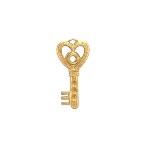 Heart Key w/ring & stone settings - Item # S1478 - Salvadore Tool & Findings, Inc.