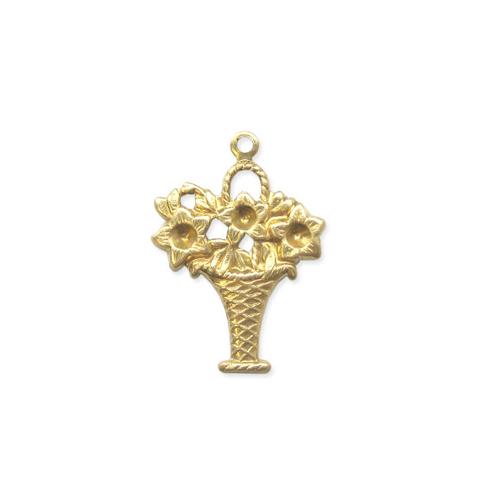 Floral Basket w/ring and stone settings - Item # S1483 - Salvadore Tool & Findings, Inc.