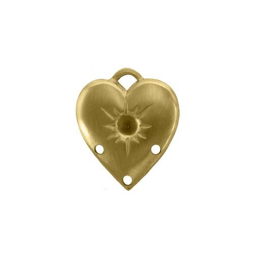 Heart w/ring, stone settings and holes - Item # SG1406R - Salvadore Tool & Findings, Inc.
