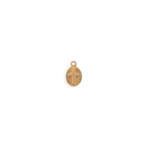 Oval Cross Charm - Item # SG9077 - Salvadore Tool & Findings, Inc.